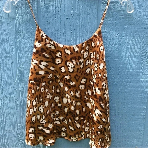 Lush Leopard Button Front Cami Tank Top Shirt NWT - Picture 6 of 7